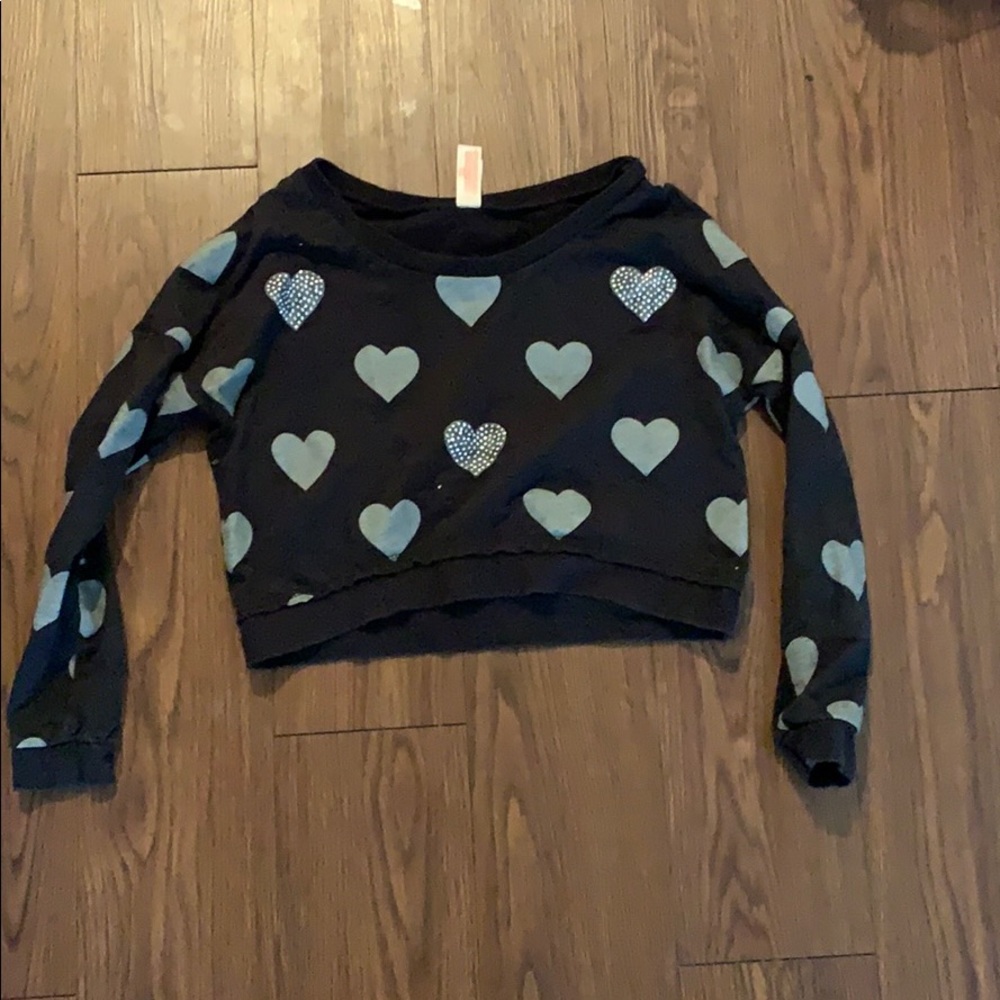 Cropped heart sweater